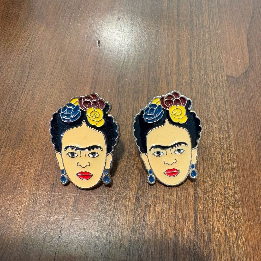 Frida Kahlo Enamel Earrings